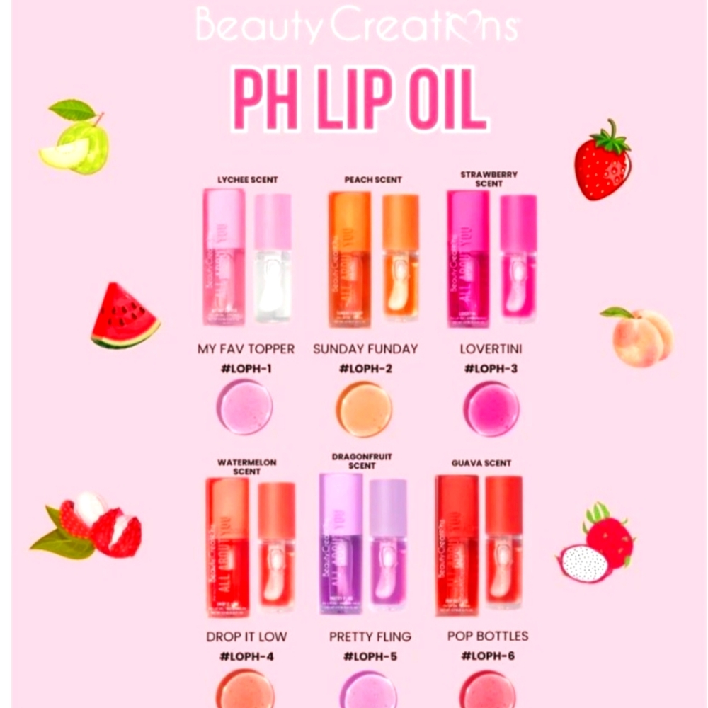 $2 for 10🍓🍊🍑BEAUTY CREATIONS  PH LIP OILS, WHICH 2 WILL YOU PICK??